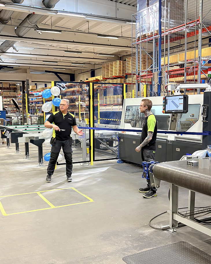 Fra venstre: Krister St&aring;hlgren, lager- og produktionschef, og Adam Hulth&eacute;n, produktion.